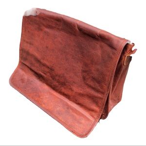 Vintage Leather Crossbody 13.3” Laptop Messenger Bag, for Him or Her.